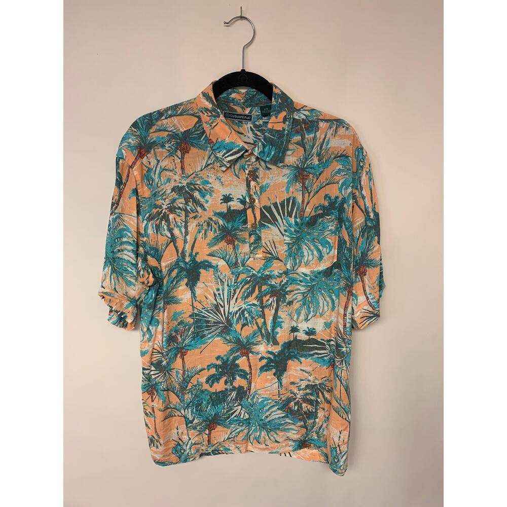 Cubavera Tropical Palm Tree Polo Resort Vacation Cruise Mens SZ L